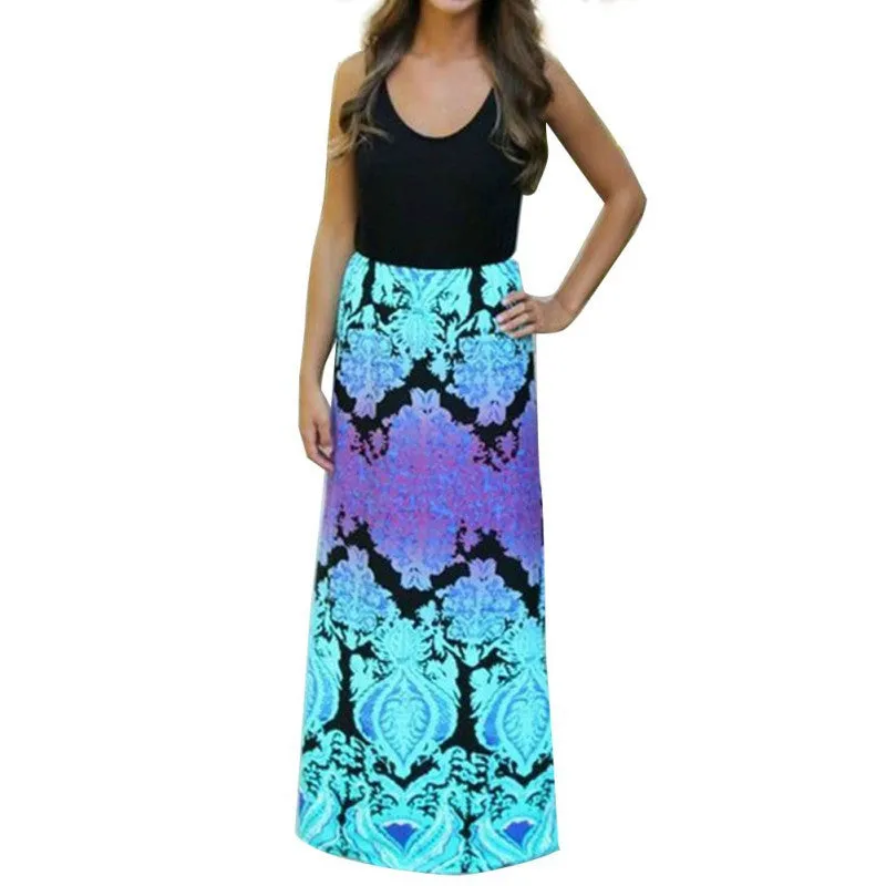 New Women Sexy Boho Long Maxi Party Dress Beach Dresses Sundress SM6