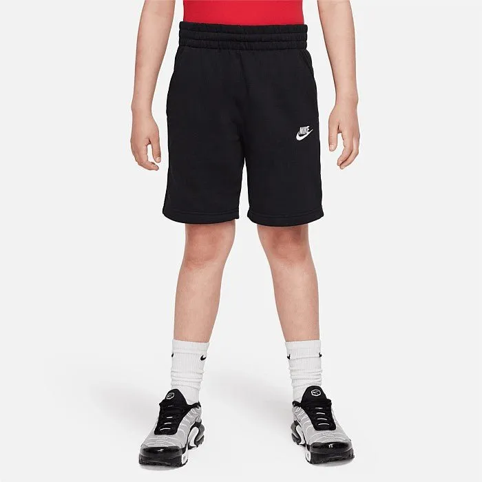 NIKE JUNIOR CLUB FLEECE FRENCH TERRY BLACK SHORTS