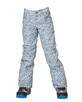 Nikita Cedar Girls Pant Seafoam Cheetah 2021 | Snow Pants Kids | Snow Skiers Warehouse