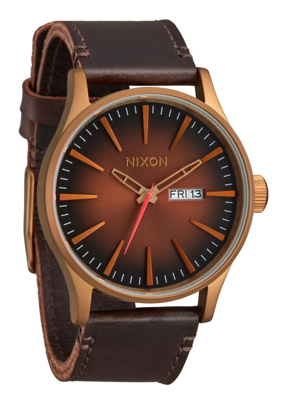 Nixon - Sentry Leather Watch - Bronze/Black