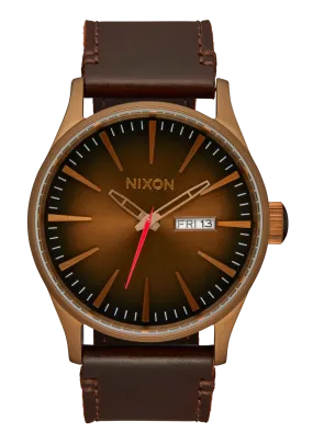 Nixon - Sentry Leather Watch - Bronze/Black