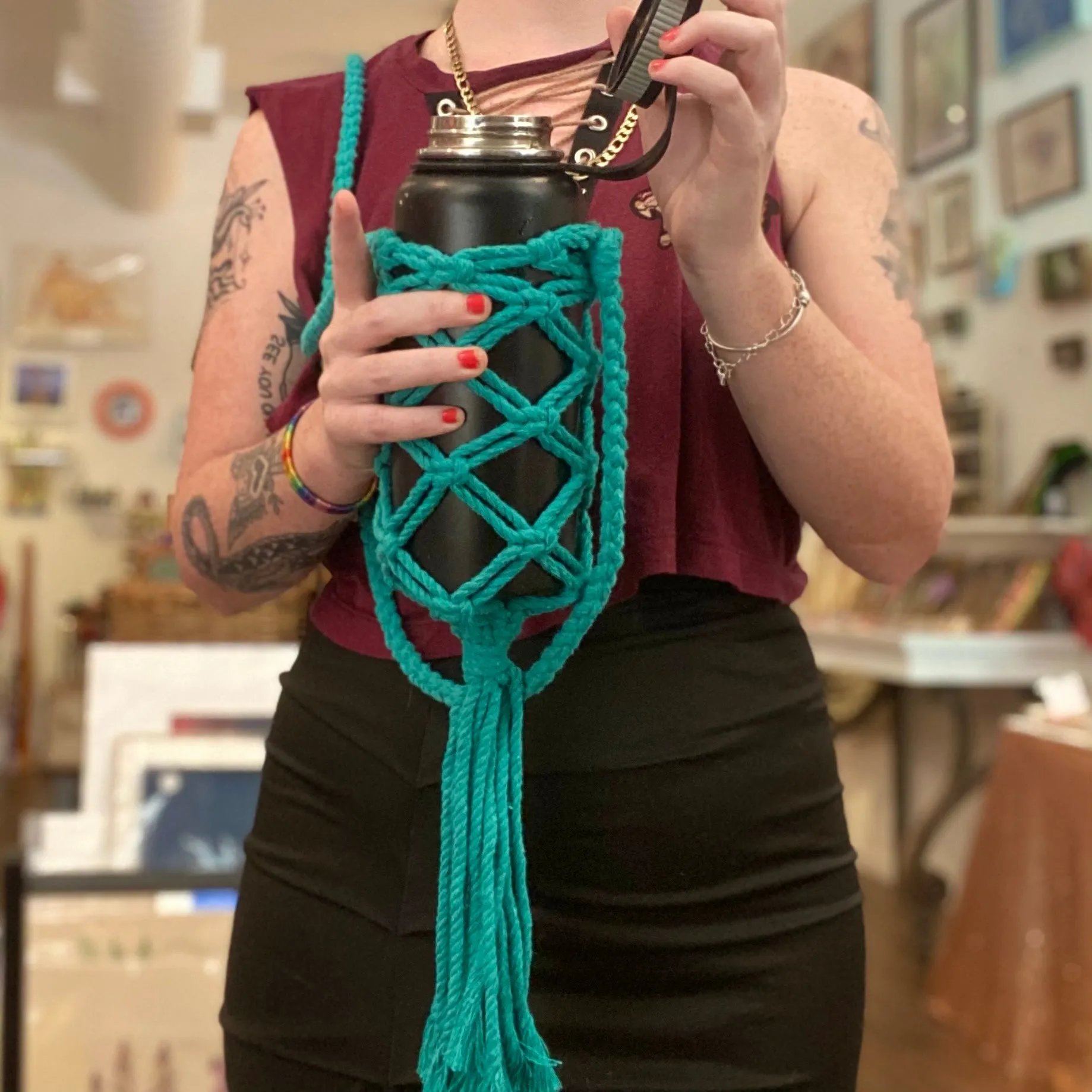 N.O. Finer Fibers Macrame Bottle Holders