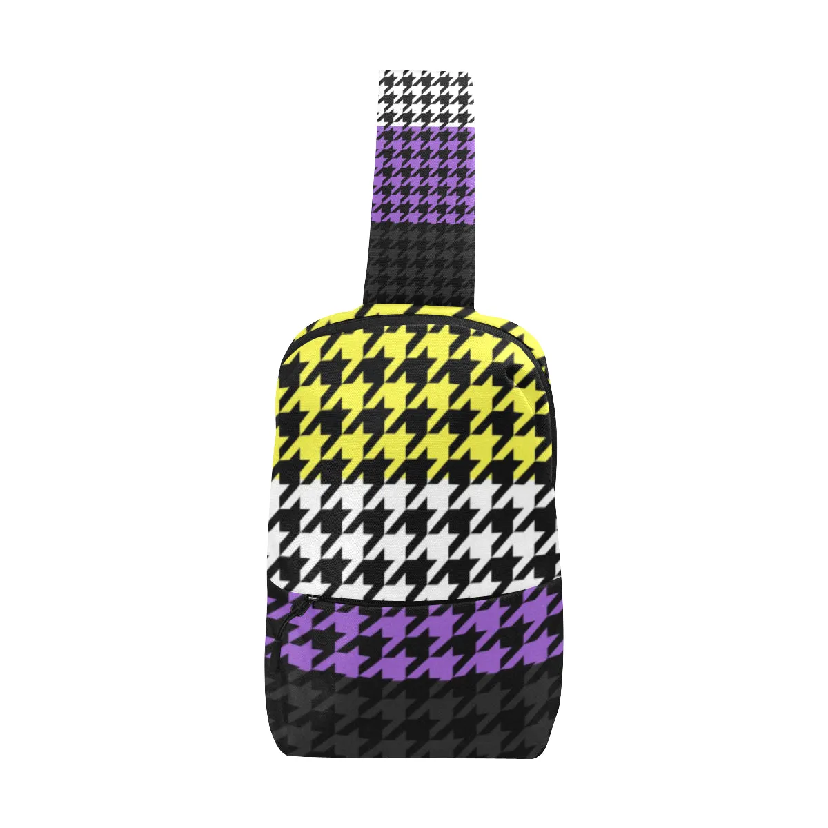 Non-Binary Pride Houndstooth Print Chest Bag