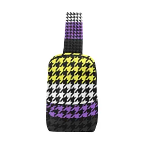 Non-Binary Pride Houndstooth Print Chest Bag