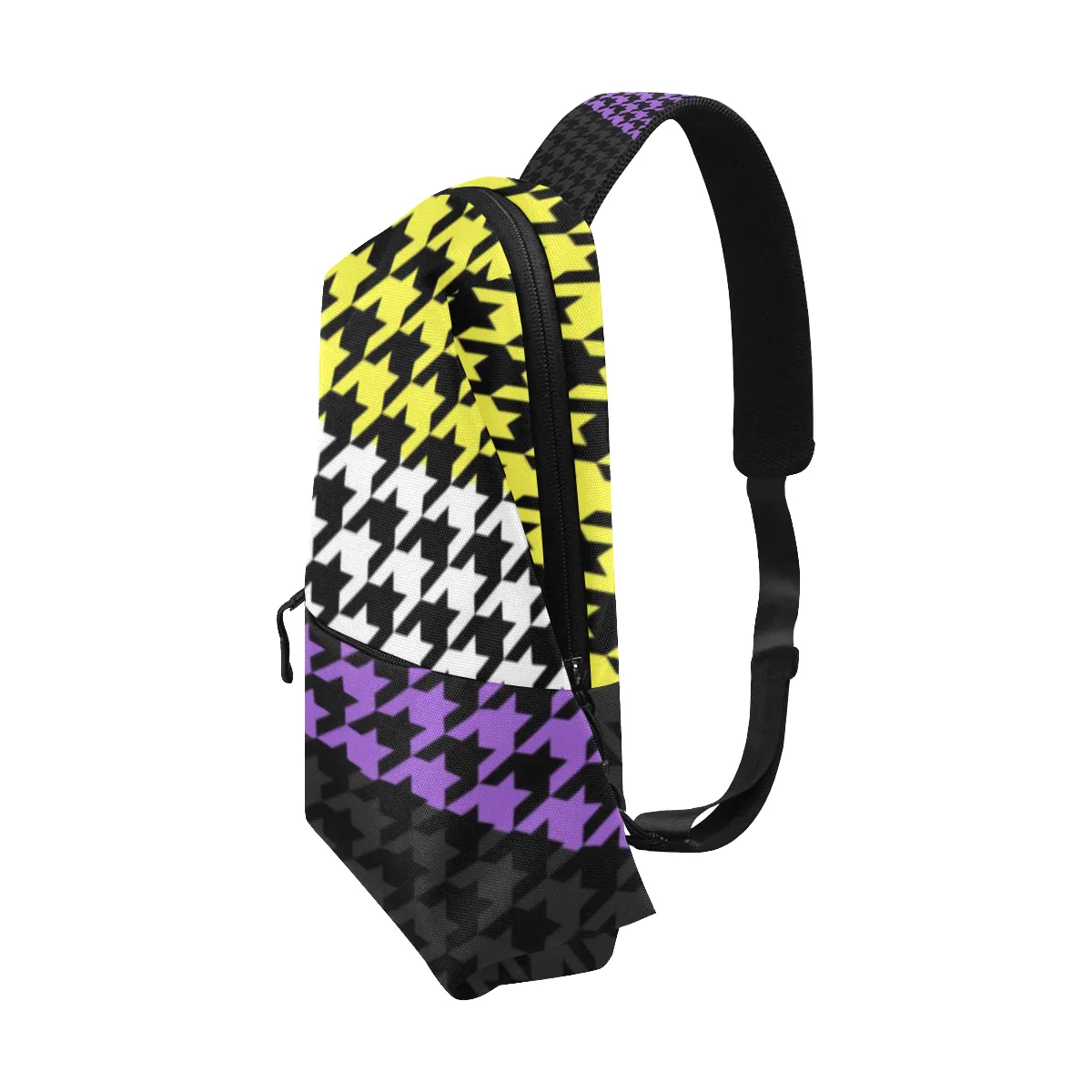 Non-Binary Pride Houndstooth Print Chest Bag