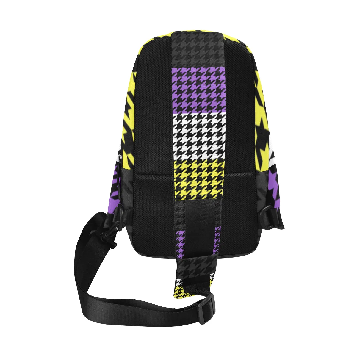 Non-Binary Pride Houndstooth Print Chest Bag