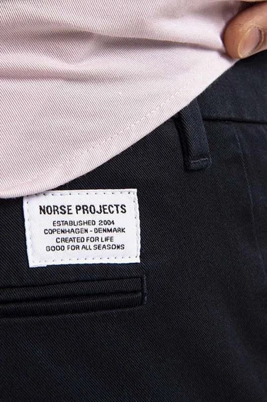 Norse Projects trousers men's black color