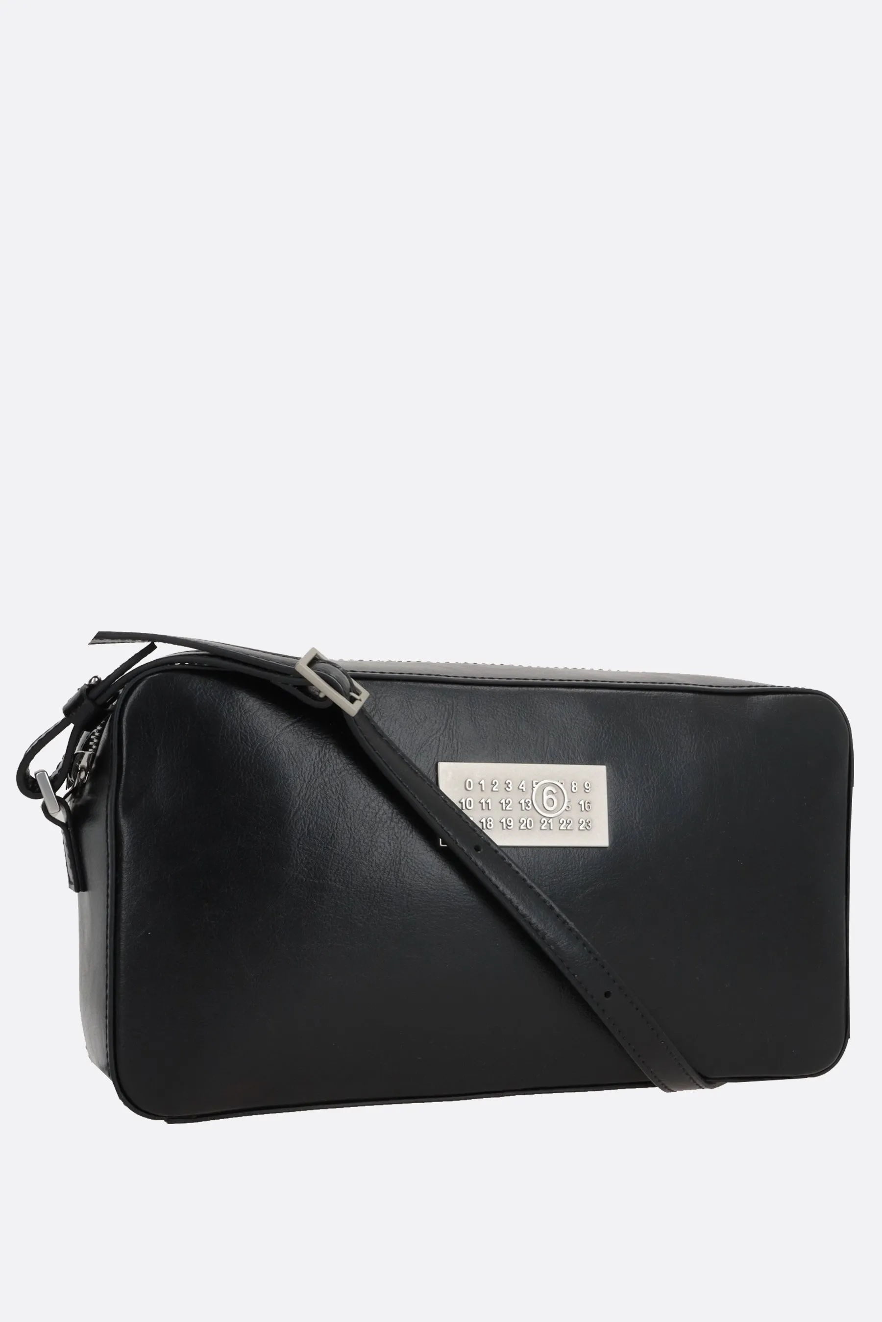 Numeric smooth leather shoulder bag