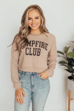 Oat Collective | Campfire Club Cropped Graphic Sweatshirt