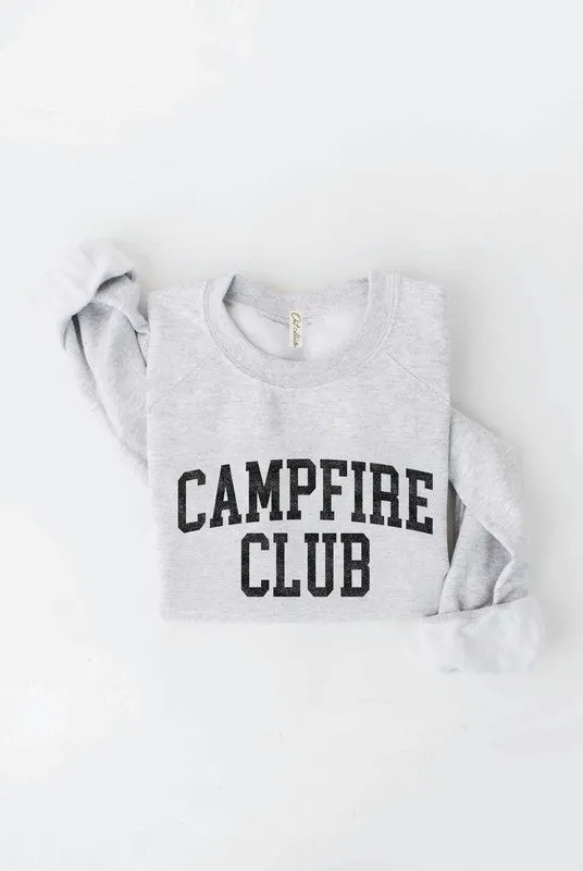 Oat Collective | Campfire Club Cropped Graphic Sweatshirt