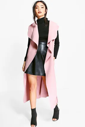 Olivia Sleeveless Waterfall Coat