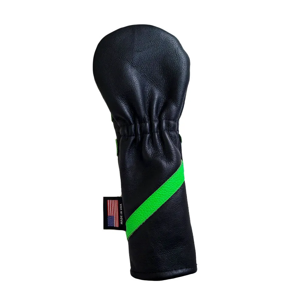 One-Of-A-Kind! Neon Green Skull & Bones / Stripe Hybrid headcover