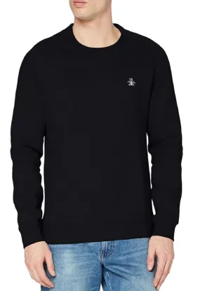 Original Penguin Sticker Pete Crew Neck Sweatshirts True Black