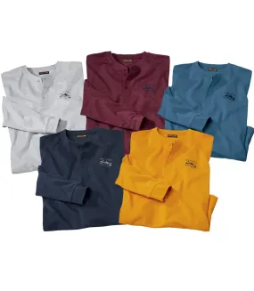 Pack of 5 Men's Essential Long Sleeve Tops