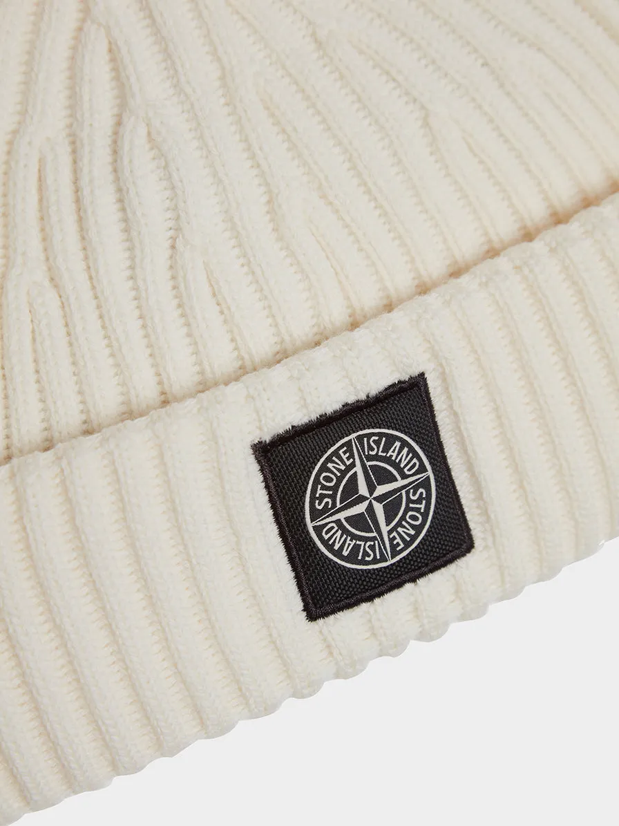 Patch Logo Beanie, Natural