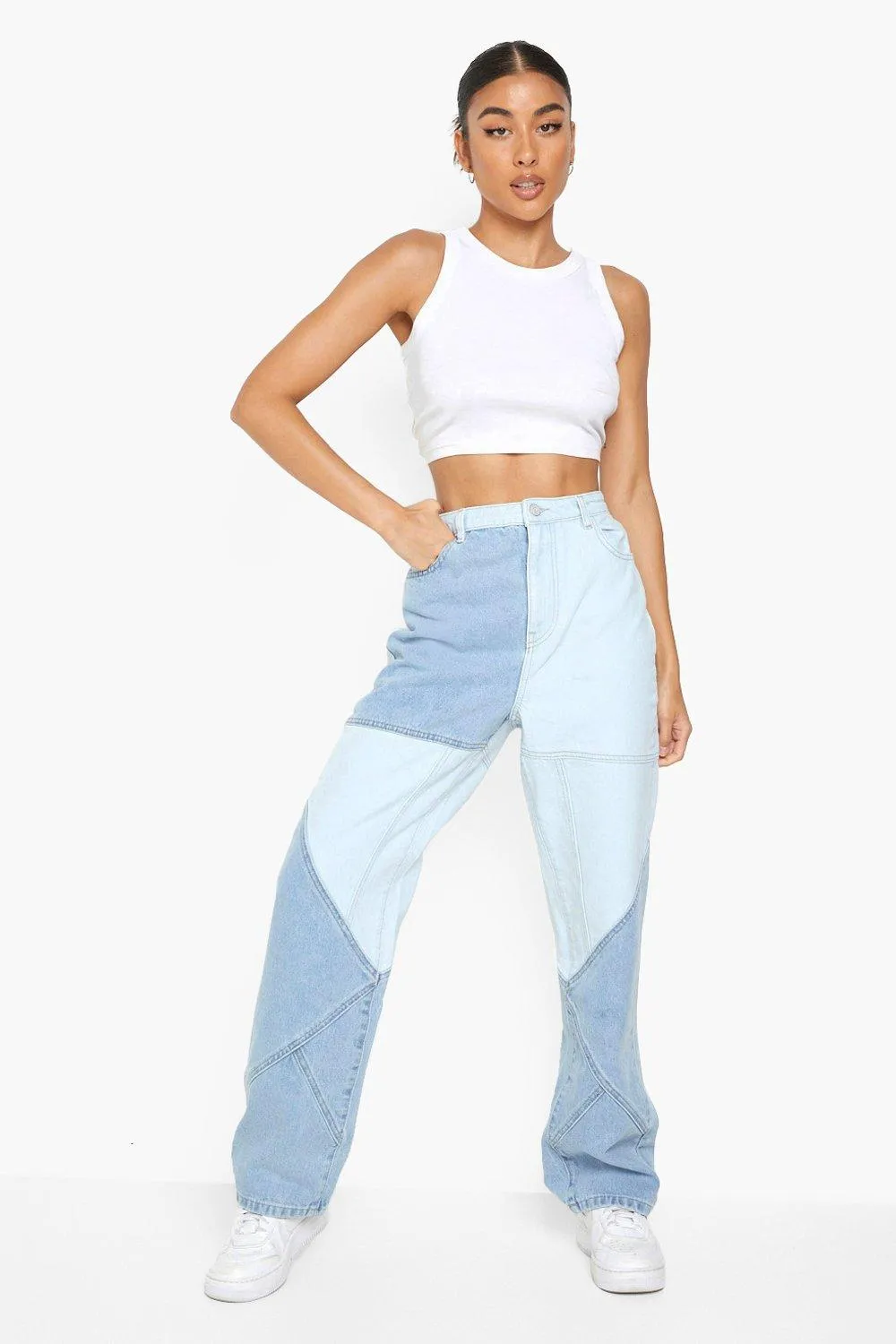 Patchwork Boyfriend Jeans