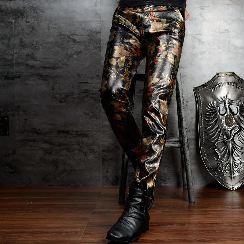 Personalized Printed Korean Style Men's Slim-fit Pants Nightclub Hip Hop Camouflage Trousers