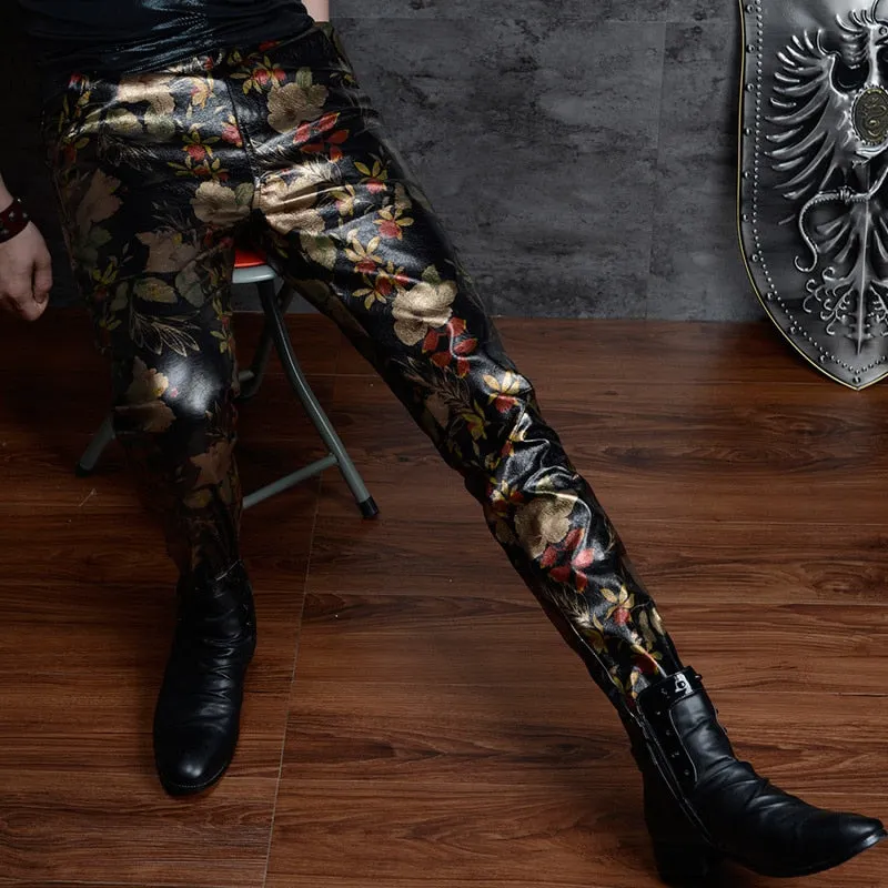 Personalized Printed Korean Style Men's Slim-fit Pants Nightclub Hip Hop Camouflage Trousers