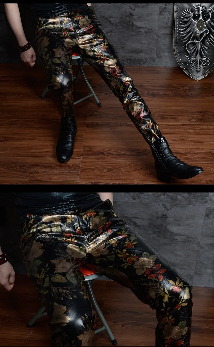 Personalized Printed Korean Style Men's Slim-fit Pants Nightclub Hip Hop Camouflage Trousers