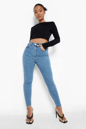 Petite Lace Back Shaper Skinny Jeans