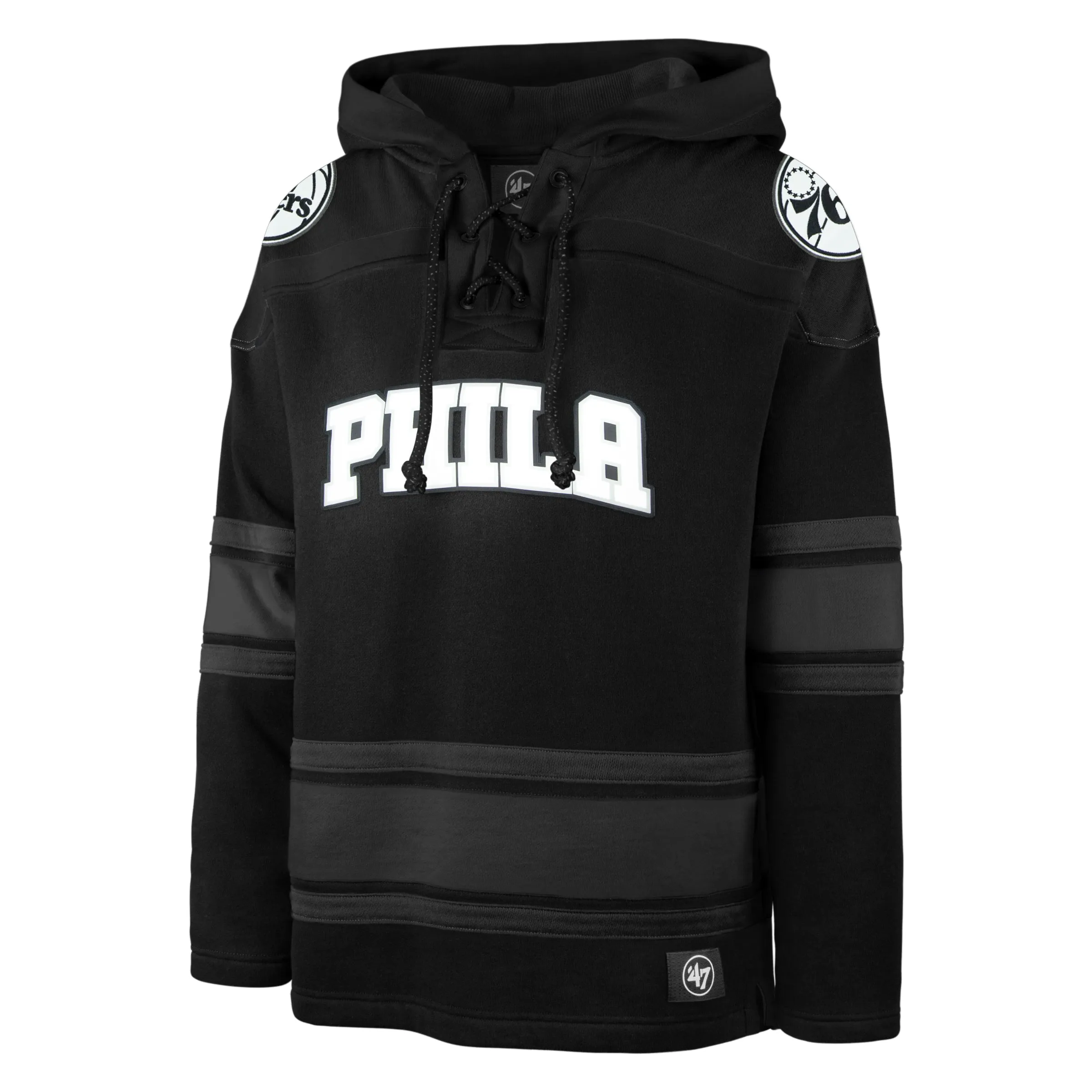 PHILADELPHIA 76ERS ANTHRACITE SUPERIOR '47 LACER HOOD