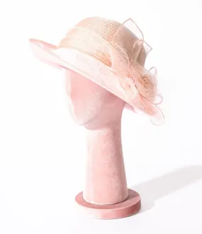 Pink Floral Organza Cloche Hat