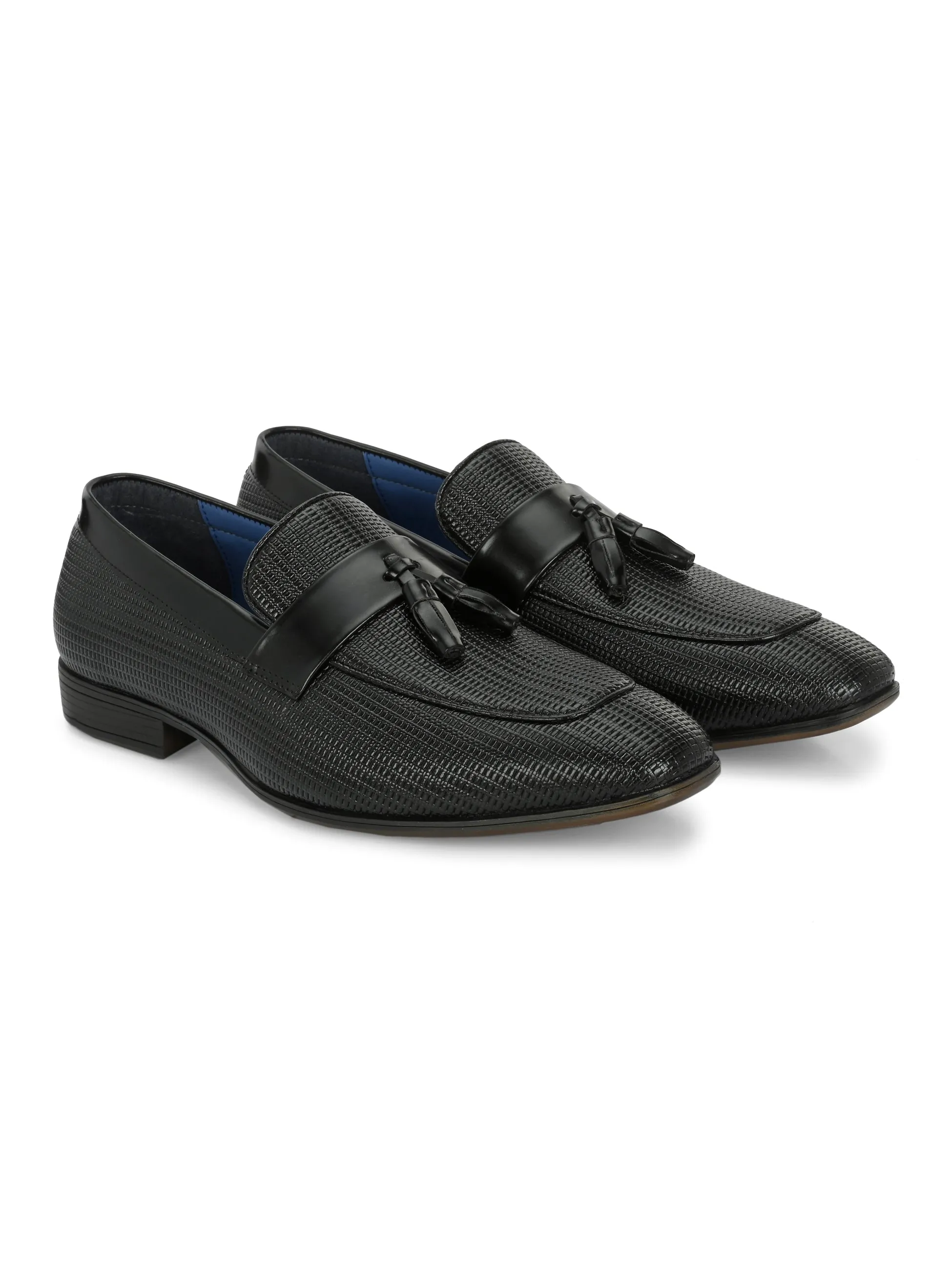 Piper Black Textured Slip-Ons