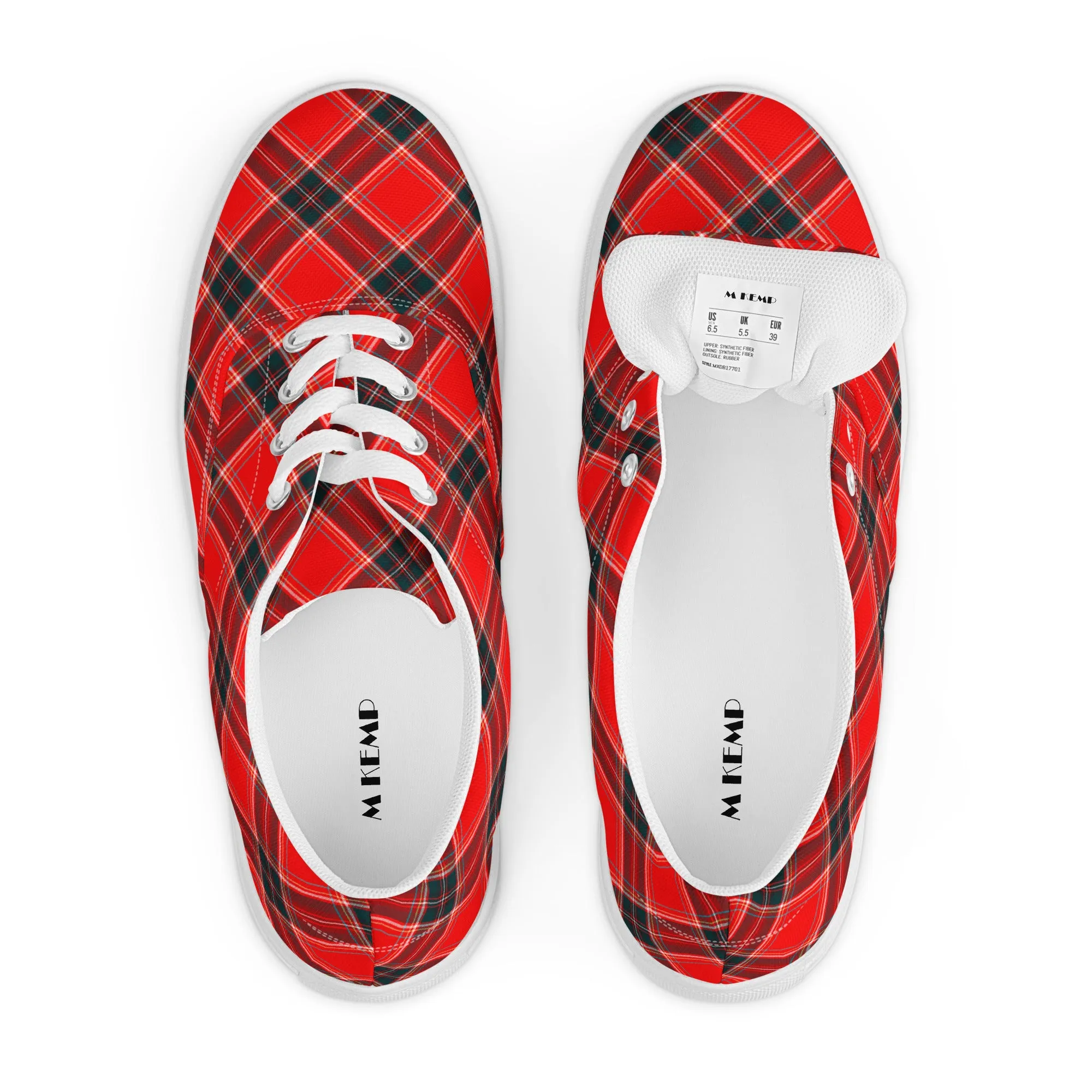 Plaid Men’s lace-up canvas shoes