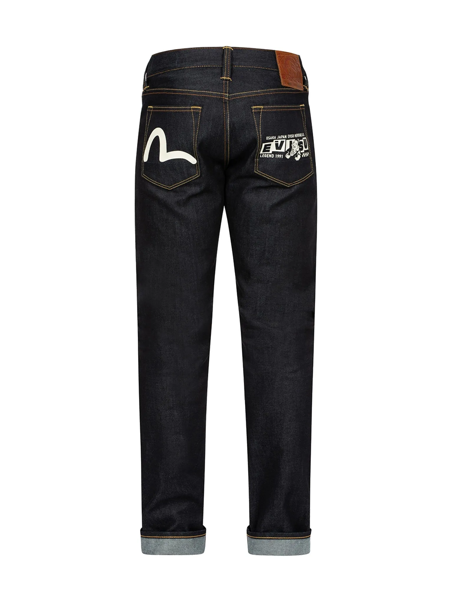 Playful Godhead and Seagull Print Slim Fit Denim Jeans #2010