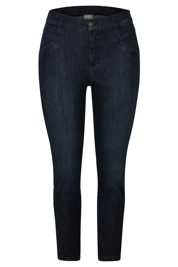 Rabe & LecomteDARK INDIGO BEDAZZLED SKINNY JEANS