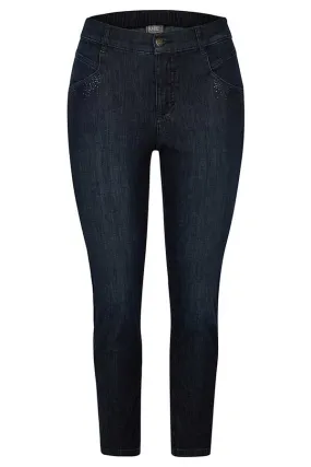 Rabe & LecomteDARK INDIGO BEDAZZLED SKINNY JEANS