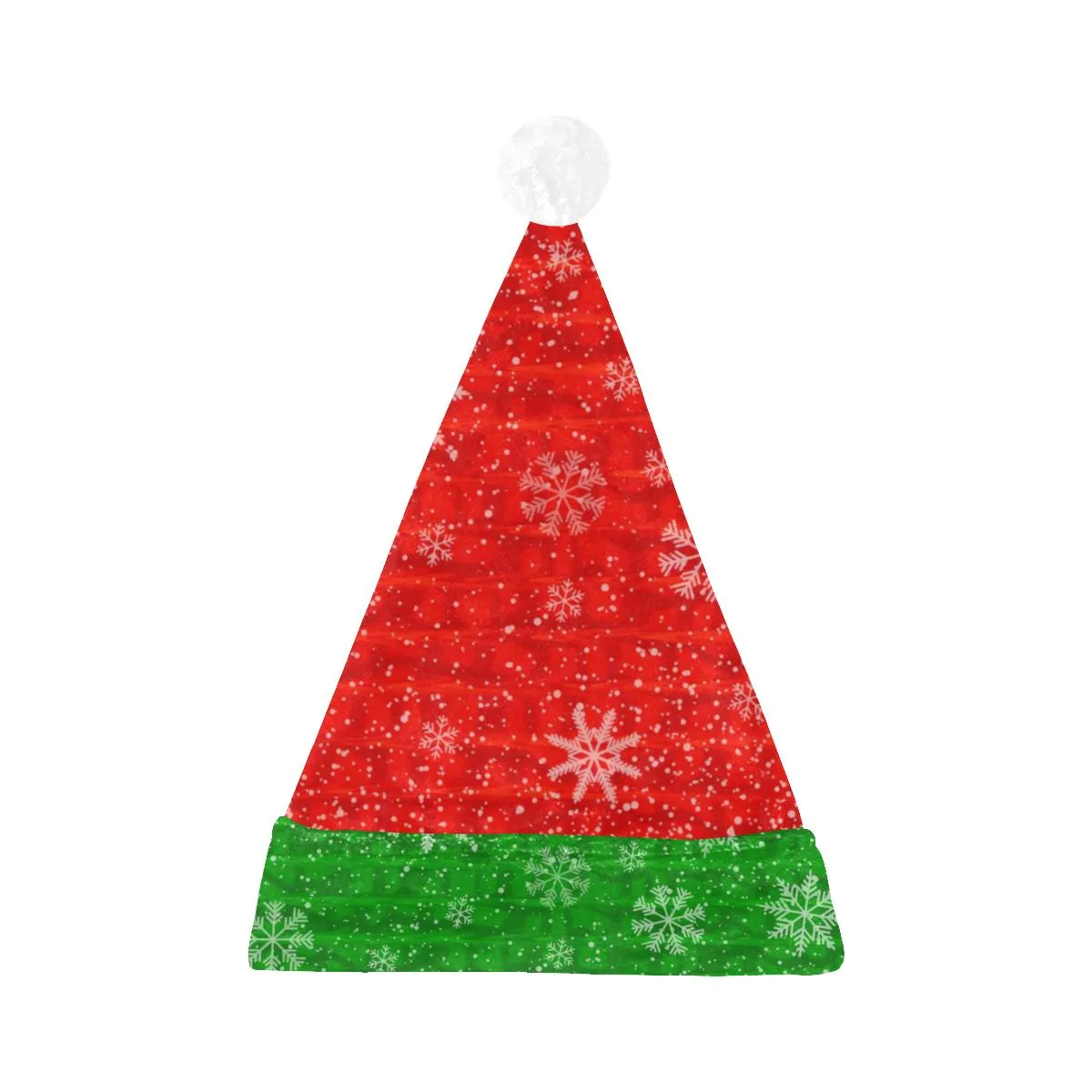 Red and Green Snowflake Santa Hat