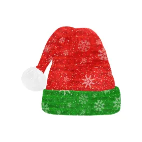 Red and Green Snowflake Santa Hat