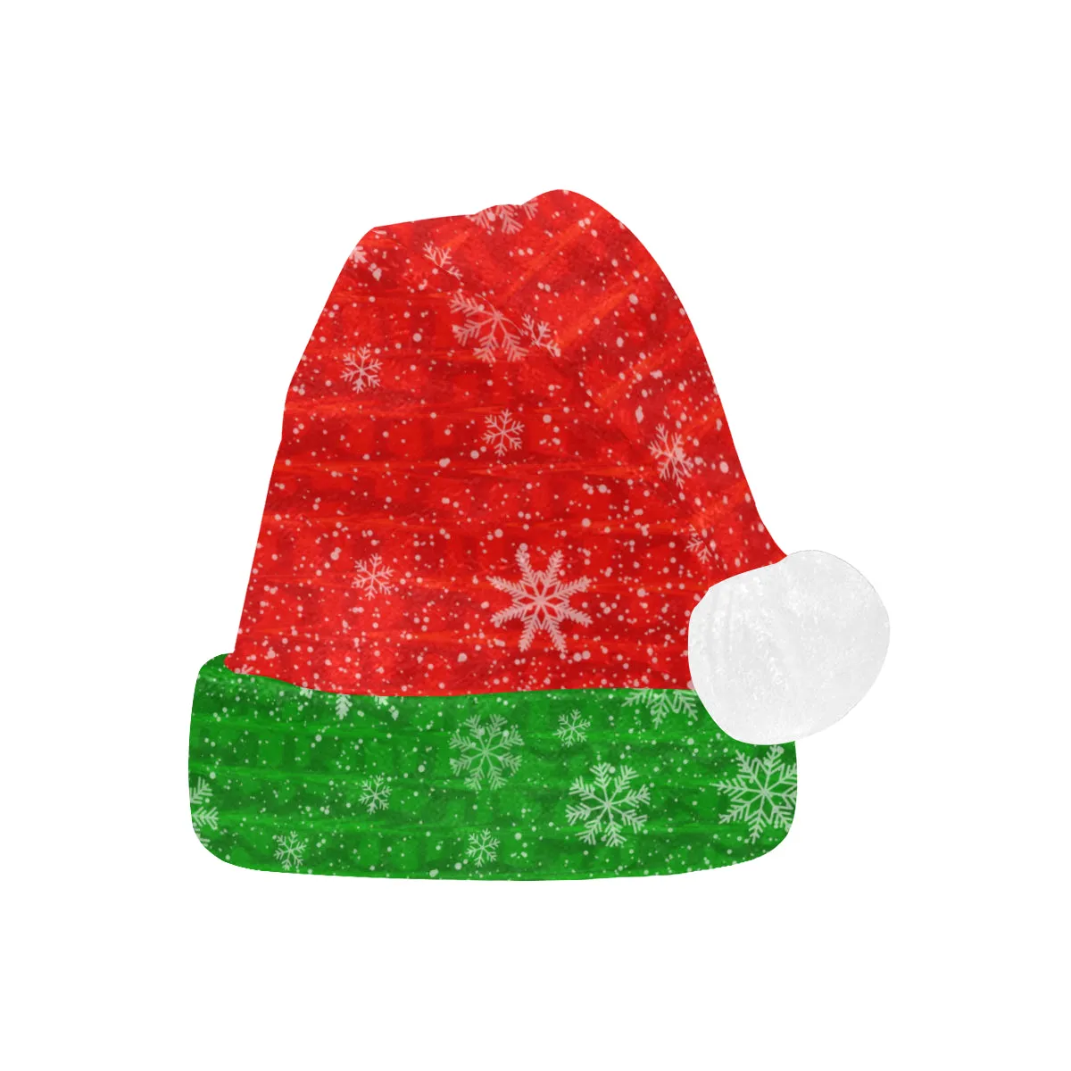 Red and Green Snowflake Santa Hat