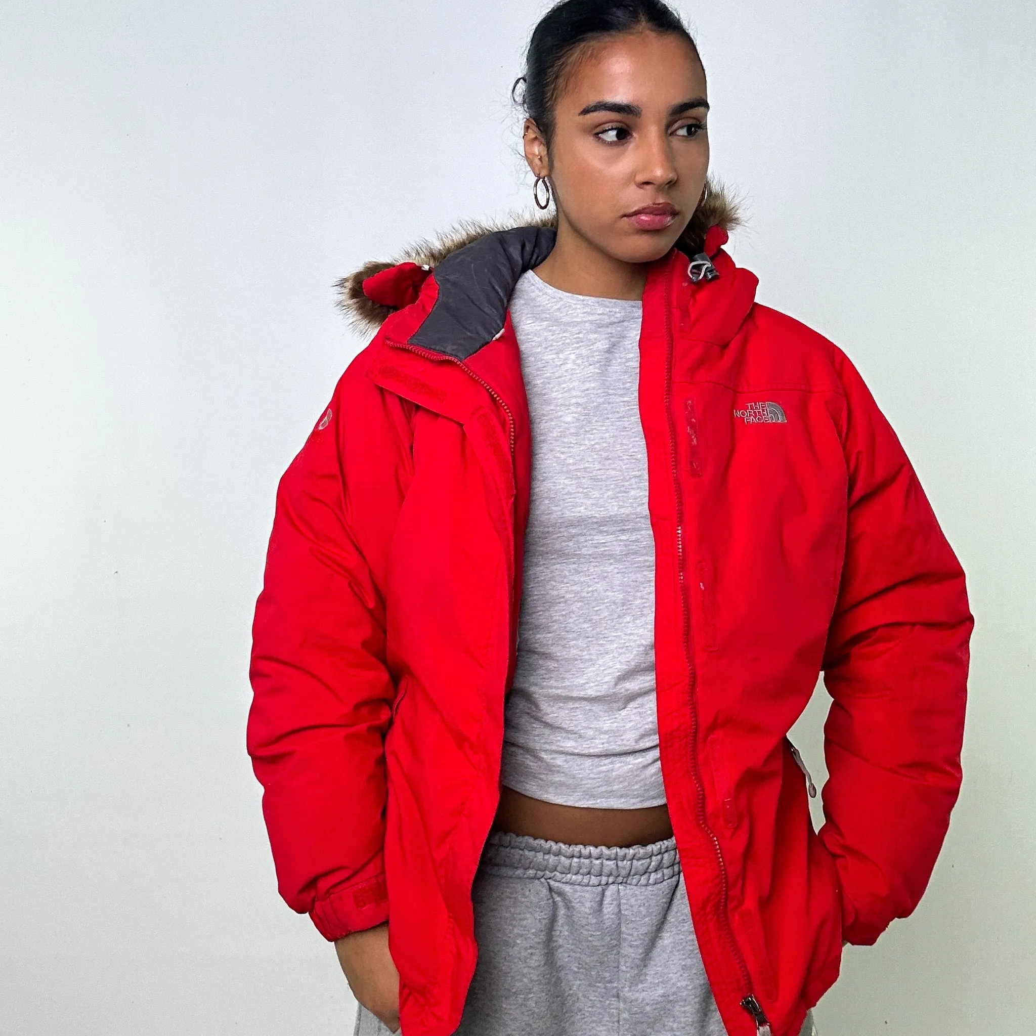 Red y2ks The North Face Hyvent Summit Series Parka Puffer Jacket Coat (L)