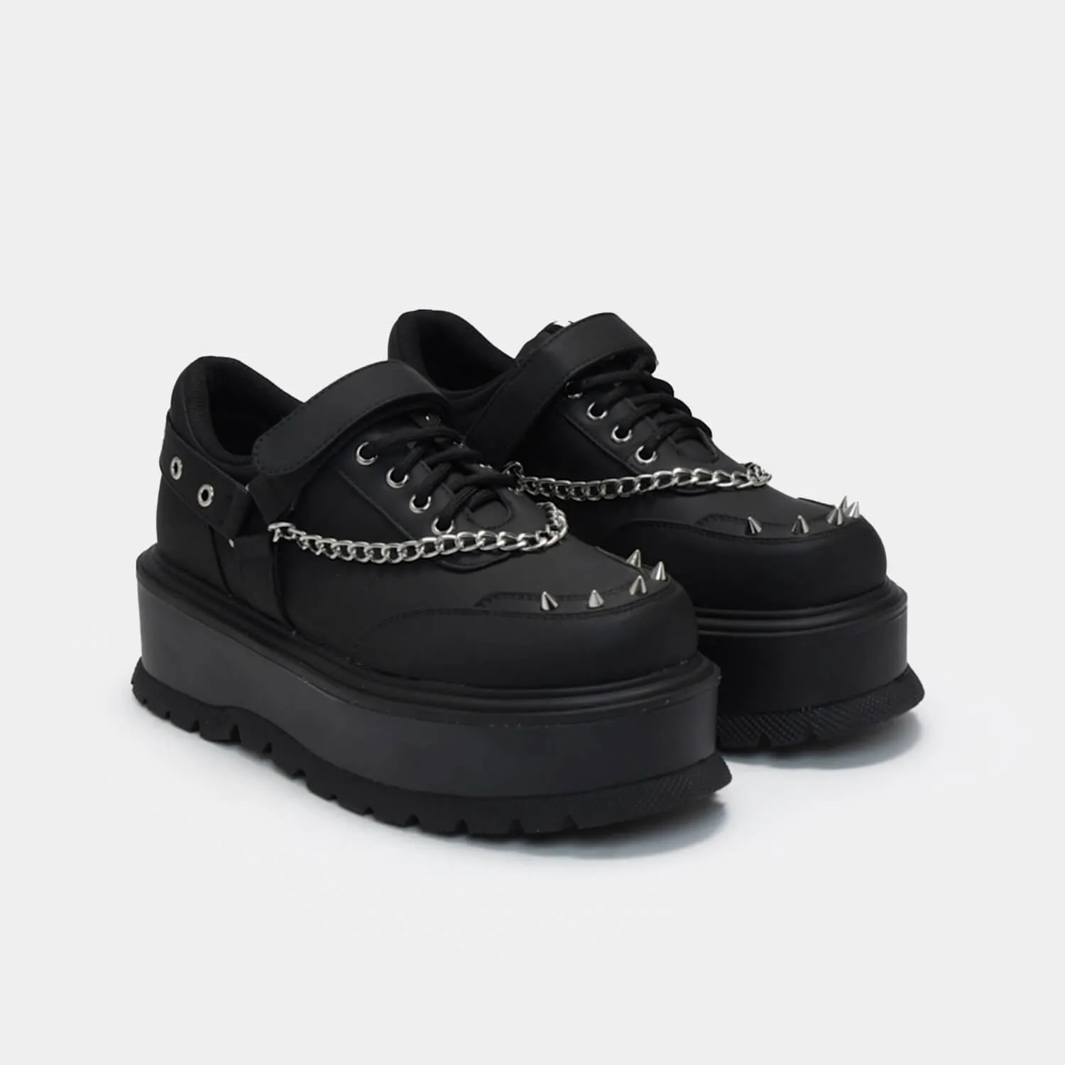 Retrograde Rebel Black Platform Shoes