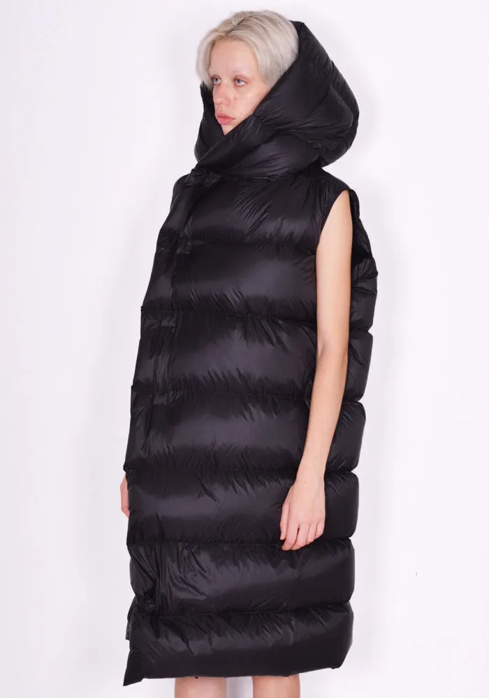 RICK OWENS WOMEN RP02C1914 NPD3 HOODED LINER COAT BLACK