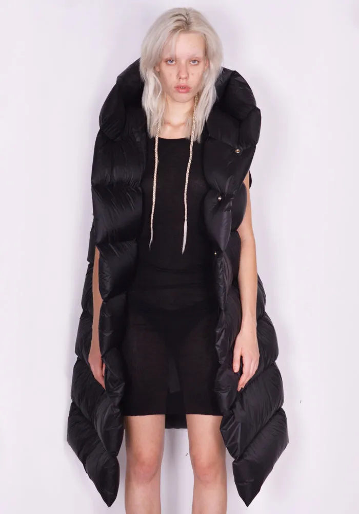 RICK OWENS WOMEN RP02C1914 NPD3 HOODED LINER COAT BLACK