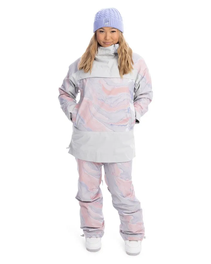 Roxy Chloe Kim Womens Snow Pant Gray Violet Marble 2023 | Snow Pants Womens | Snow Skiers Warehouse