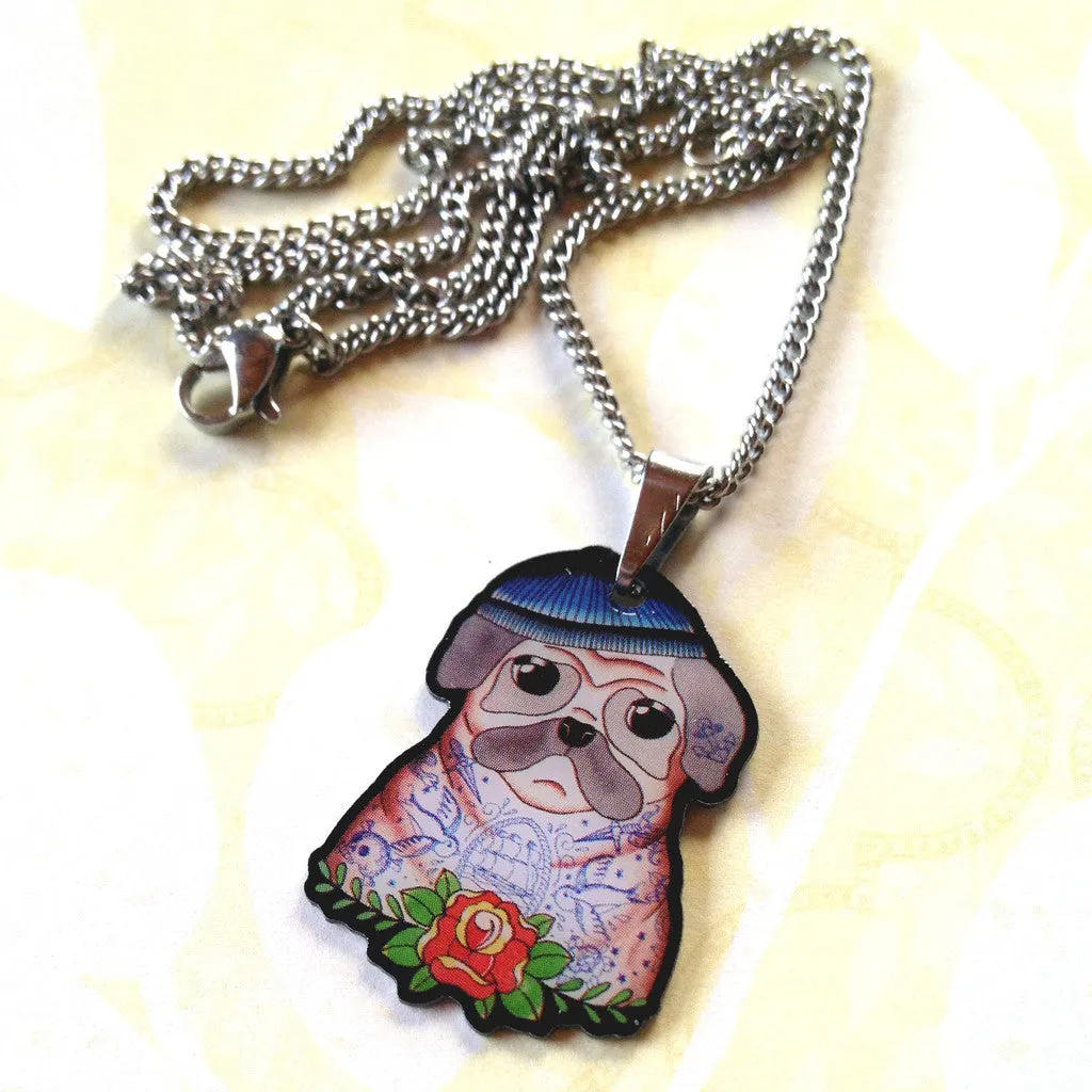 Sailor Pug Mini Pendant