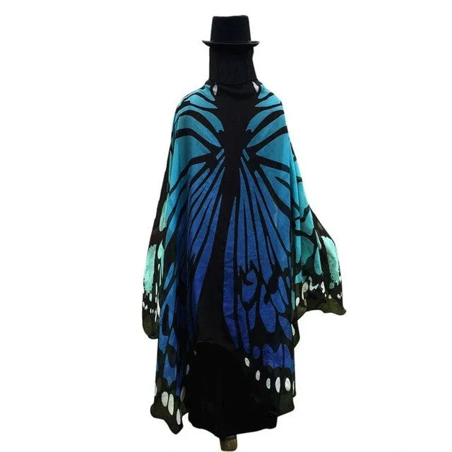 Scarf    Fahson Butterfly Wings Print Long women pashmina shawl And Wraps scarves Ladies 197*125CM 1216# SM6