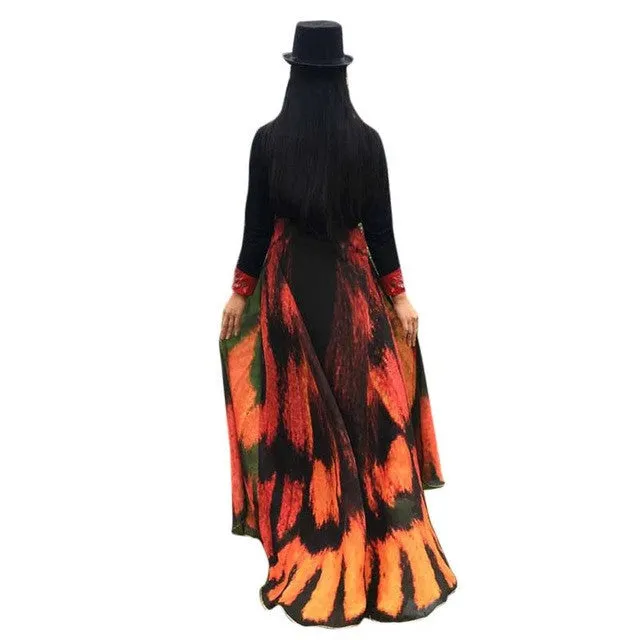 Scarf    Fahson Butterfly Wings Print Long women pashmina shawl And Wraps scarves Ladies 197*125CM 1216# SM6