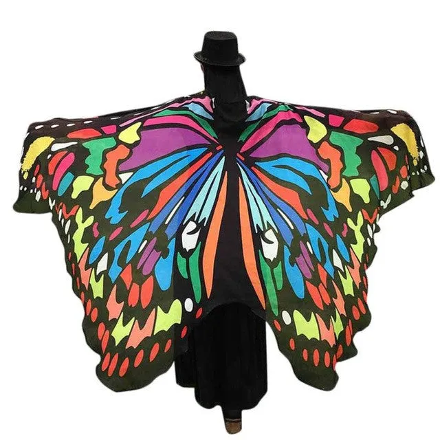 Scarf    Fahson Butterfly Wings Print Long women pashmina shawl And Wraps scarves Ladies 197*125CM 1216# SM6