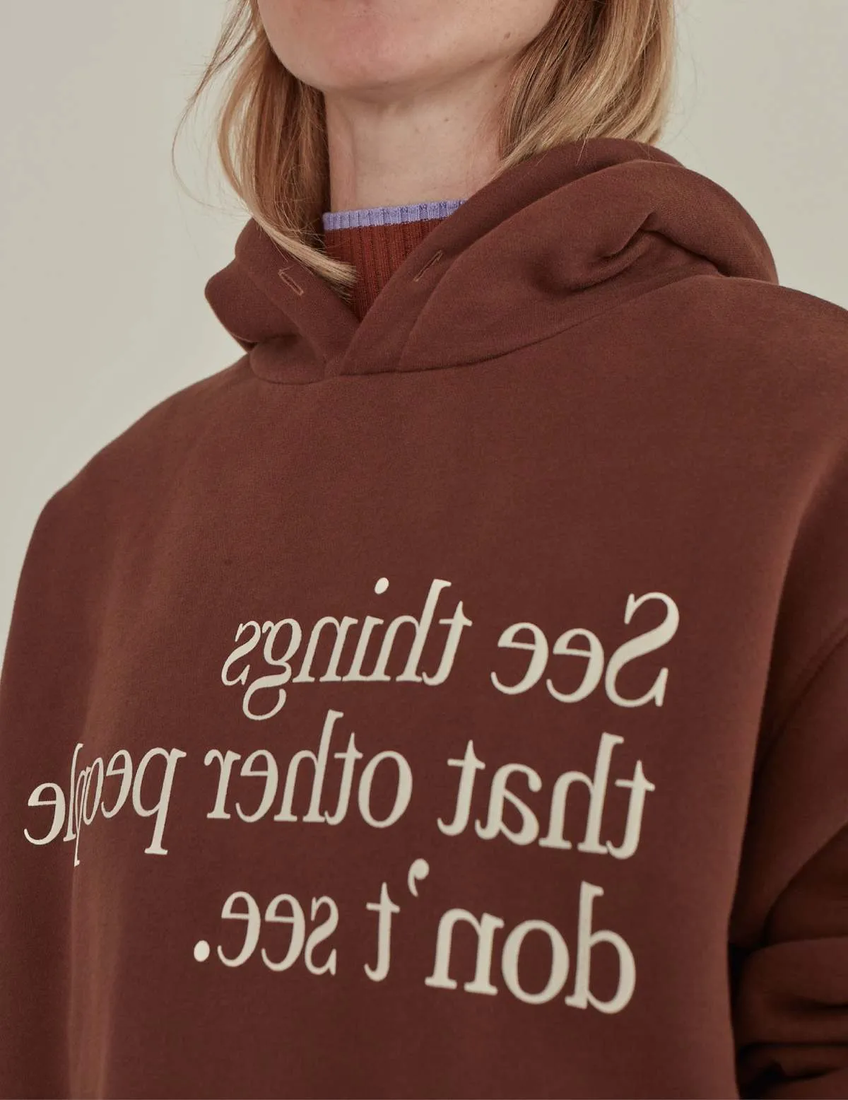 See Things Oversized Hoodies - Brown