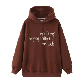 See Things Oversized Hoodies - Brown