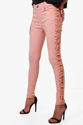 Selma Side Lace Up Skinny Jeans