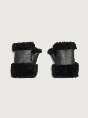 Shearling Mittens - Black