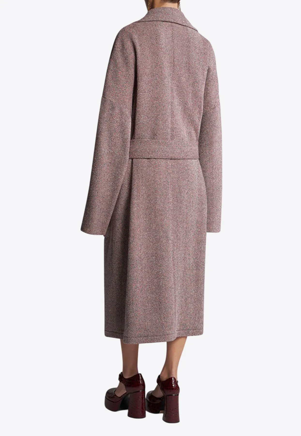 Single-Breasted Wool Blend Coat