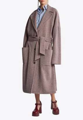 Single-Breasted Wool Blend Coat