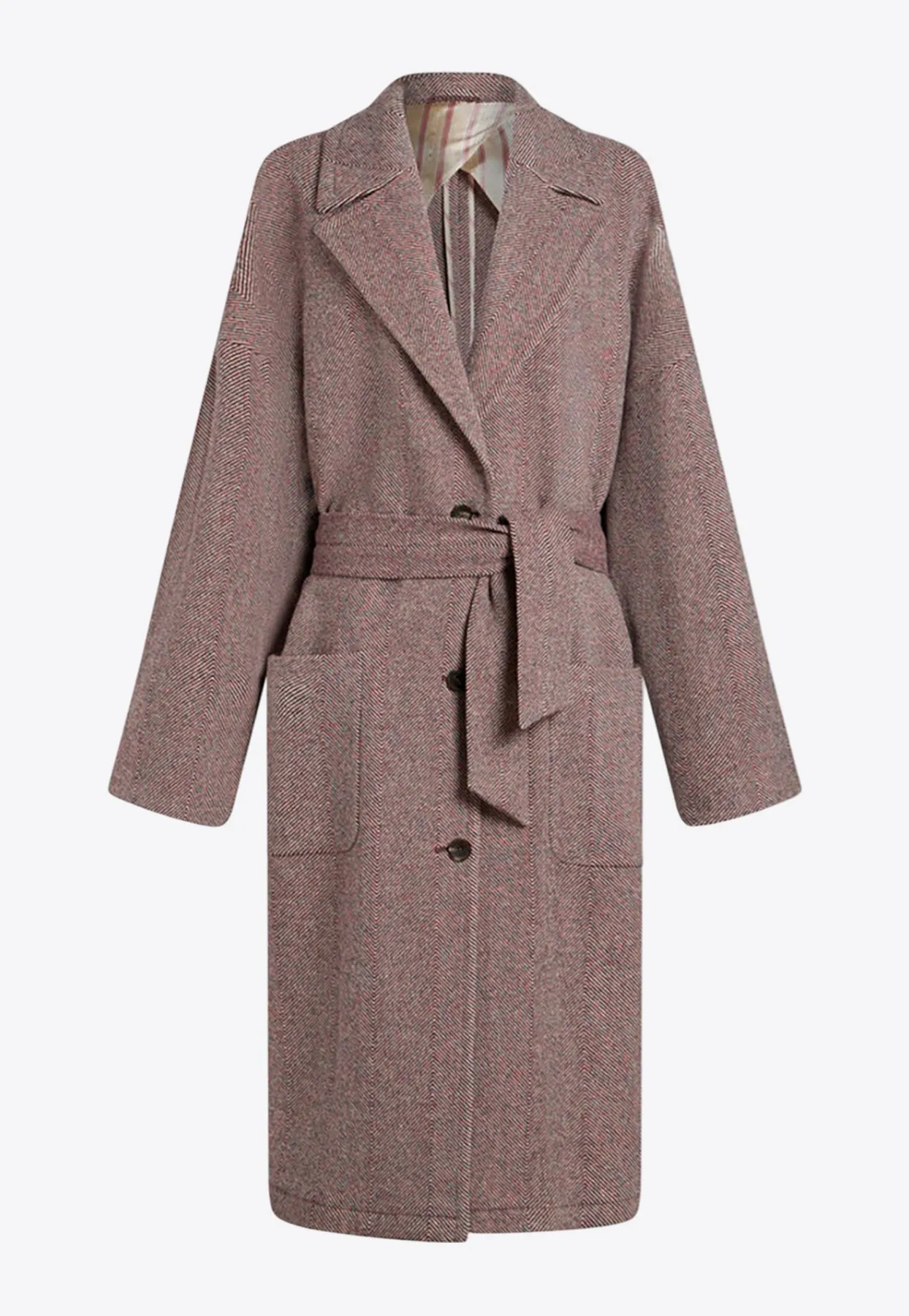 Single-Breasted Wool Blend Coat